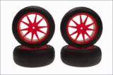 Kyosho nalepené pneumatiky Micro-X, oranžové - klikněte pro více informací